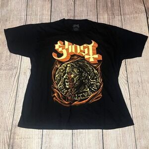 Ghost Band T Shirt Mens M Medium 2022 Black Papa Emeritus Coin Metal Rock‎ Euc
